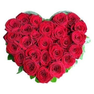 25 Roses Heart Shape Arrangement