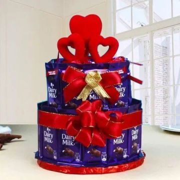 Arrangement of 25 Cadbury Dairy Milk Chocolates