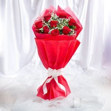 Beautiful 8 Red Roses Bouquet