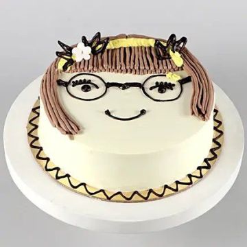 Cute Girl Chocolate Cake Half Kg