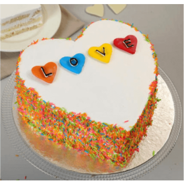 Designer Heart Shape Cake