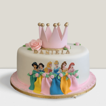 Eggless Disney Princess Crown Theme Cake 1 Kg