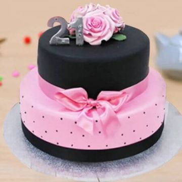 Duo Treat Fondant 2 Tier Cake 3 Kg