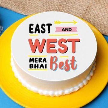 Eggless East And West Mera Bhai Best Poster Cake Half Kg