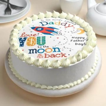 Eternal Dad Love Round Poster Cake