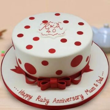Happy Anniversary Fondant Cake 1 Kg