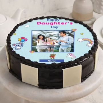 Happy Daughters Day Photo Cream Cake
