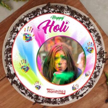 Happy Holi Customised Photo Cake