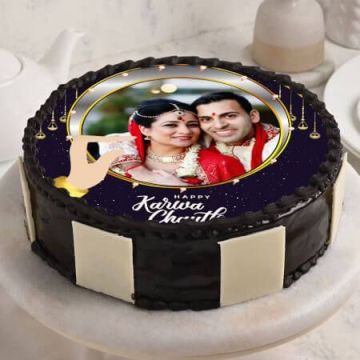 Eggless Happy Karwa Chauth Photo Cake
