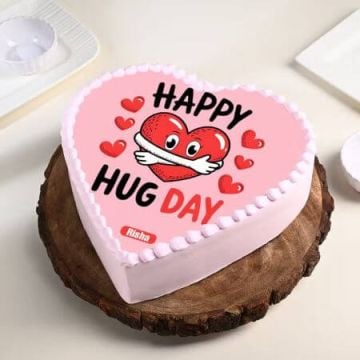 Hug Day Heart Shaped Half Kg Cake