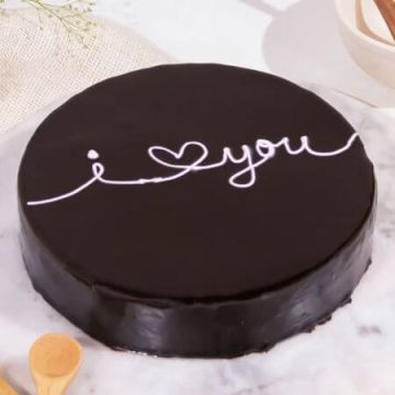 I Love You Chocolate Truffle Glaze Cake