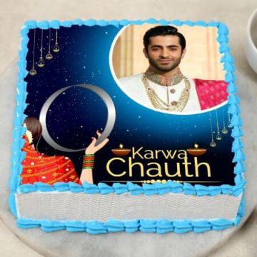 Karwa Chauth Vanilla Photo Cake