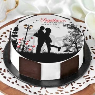 Eggless Love Together Poster Cake Half Kg
