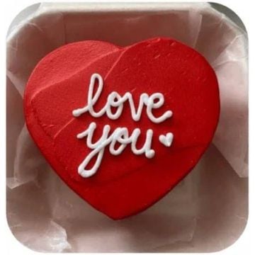 Love You Red Velvet Heart Shaped Bento Cake