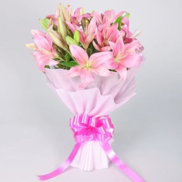 Magnificent Pink Lilies Bunch