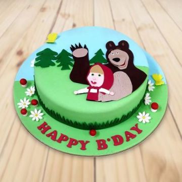 Masha And Bear Fondant Cake 1 Kg