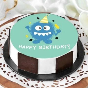 Eggless Monster Birthday Cake Half Kg