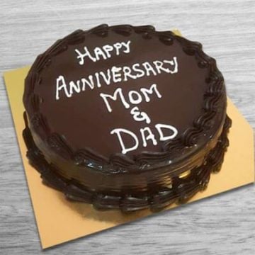 Eggless Parents Anniversary Chocolate Cake
