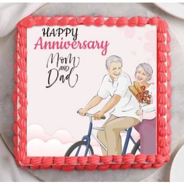 Parents Anniversary Photo Cake Half Kg