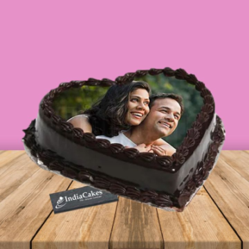 Eggless Perfect Couple Chocolate Heart Shaped Cake
