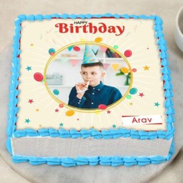 Eggless Personalised Photo Cake For Birthday