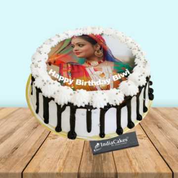 Eggless Personalized Birthday Photo Cake