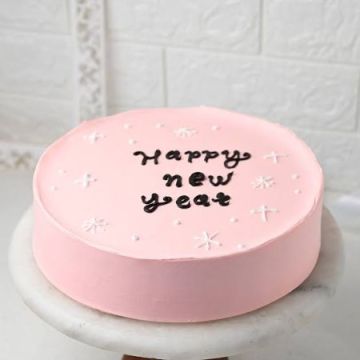 Eggless Pineapple Round New Year Cake