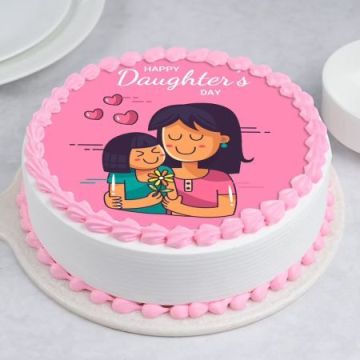 Pink Daughters Day Poster Cake Half Kg