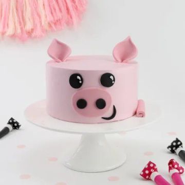 Pink Piggy Fondant Cake 1 Kg