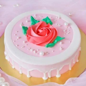 Pink Rose Chocolate Flavor Cake Half Kg