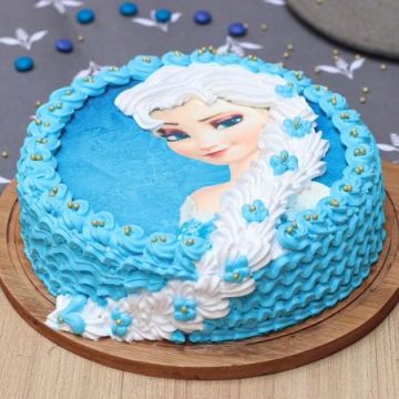 Eggless Princess Elsa Cream Cake 1 Kg