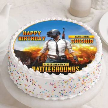 PUBG Round Poster Cake Half Kg