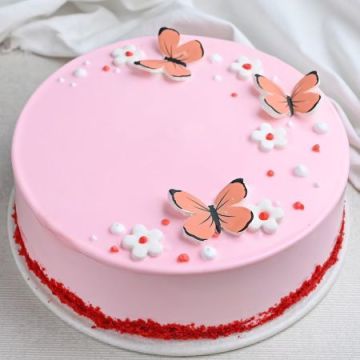 Eggless Red Velvet Butterfly Cake Half Kg