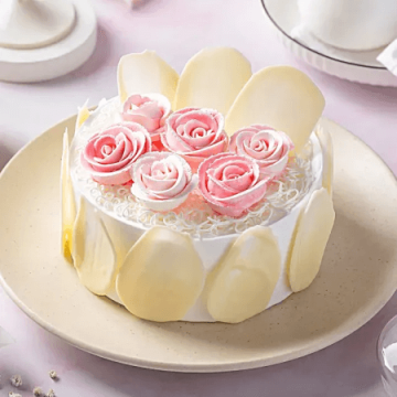 Rosy Bliss White Forest Cake Half Kg