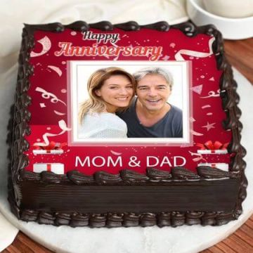 Eggless Square Poster Parents Anniversary Cake