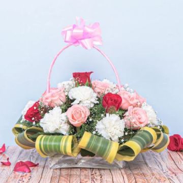 Stylish Basket Of Rose