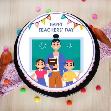 Tasty Teachers Day Poster Cake