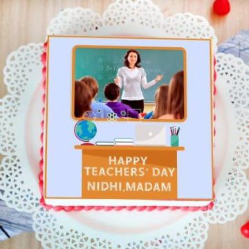 Teachers Day Photo Cake