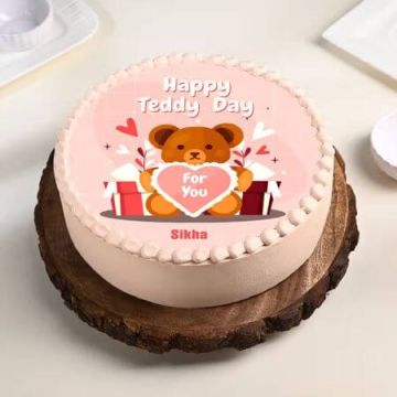 Teddy Day Photo Cake Half Kg