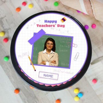 Tempting Teachers Day Poster Cake