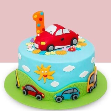 Vivid Car Fondant Cake 2 Kg