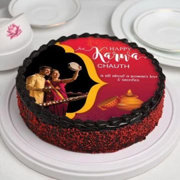 Yummy Karwa Chauth Photo Cake