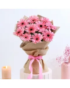 Bouquet of 10 Pink Gerberas