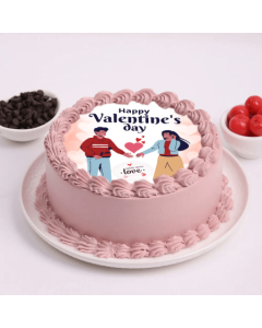 Happy Valentines Day Chocolate Poster Cake Half Kg
