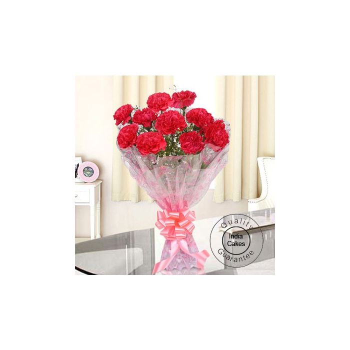 15 RED CARNATIONS BUNCH
