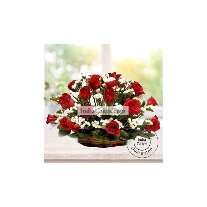 18 Red Roses Basket Arrangement 18 Red Roses Basket Arrangement