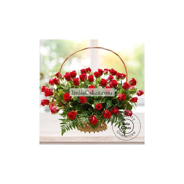 40 Red Roses Basket Arrangement 40 Red Roses Basket Arrangement