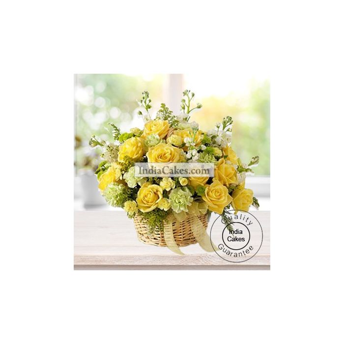 Arrangement of Yellow Roses and Yellow Carnations Arrangement of Yellow Roses and Yellow Carnations