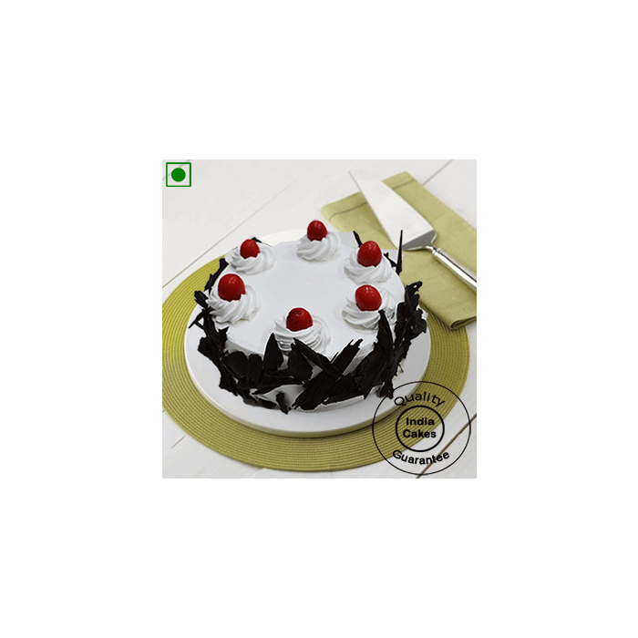 Eggless Half Kg White Choco Cream Black Forest Cake Eggless Half Kg White Choco Cream Black Forest Cake