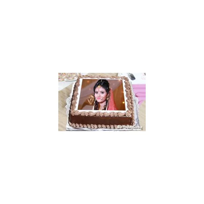 Chocolate Square Photo Cake Half Kg